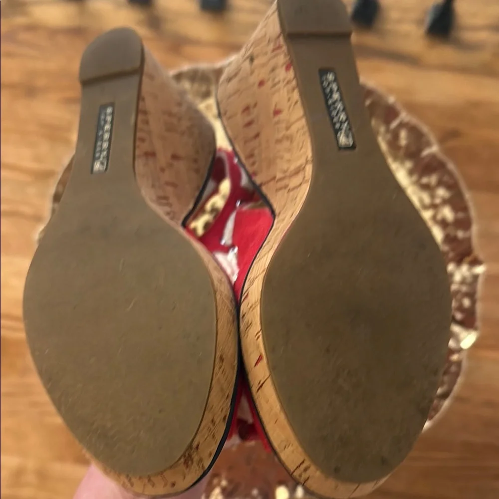 Sperry Red Espadrille Shoes with Nautical Lacing - Picture 5 of 5